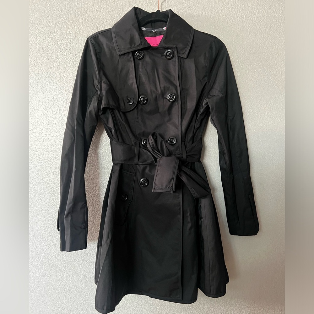 Betsey Johnson Black Corset Trench Coat